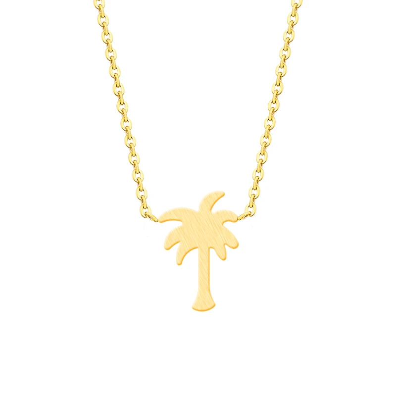 Бохо украшения Нержавеющая сталь цепи слоистых Palm Tree Цепочки и ожерелья золотой кулон Цвет богемный Колье для Для женщин Интимные аксессуары