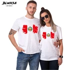 BLWHSA Женская футболка для отдыха 100% хлопок с принтом Перу флаг парные мужские футболки с коротким рукавом и круглым вырезом для влюбленных