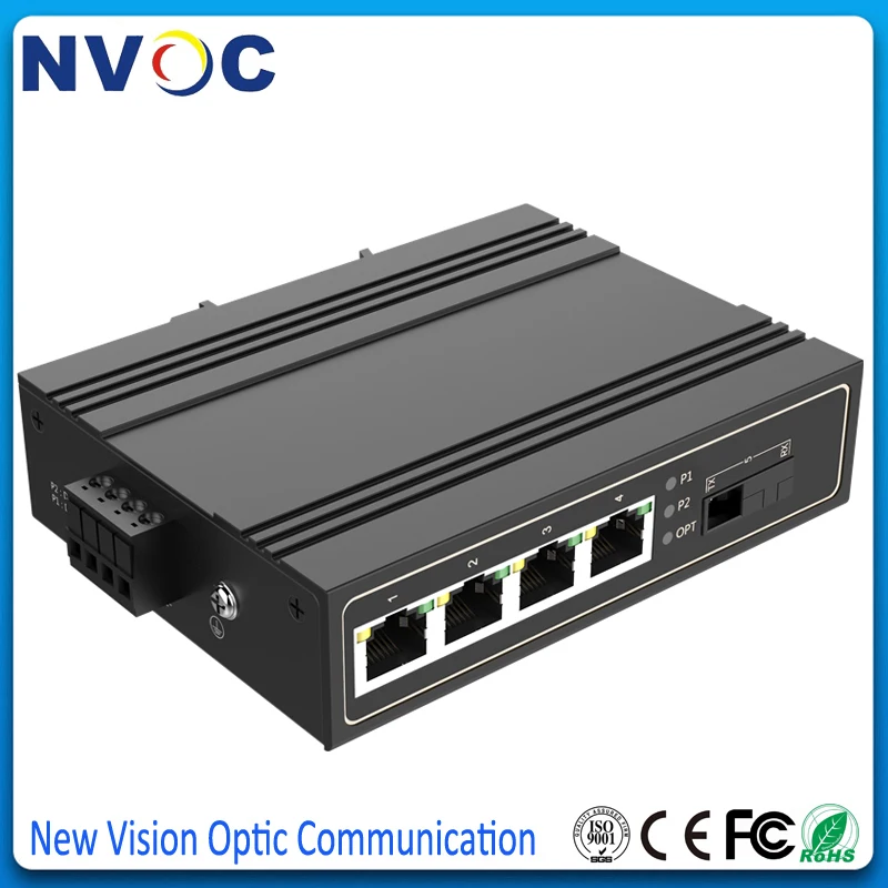 4*10/100M IEEE802.3af/at PoE + 100M мм 850 1310 500M 2 км 5 портов 10/100M 1 волоконный 4RJ45 неуправляемый