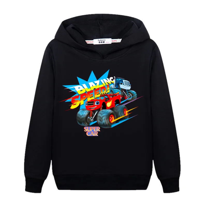 Kids Blaze Car T shirt Clothes Boys Long Sleeve Sweatshirt Hoodies Tshirt Girls Cartoon Pullover shirts Clothing 3-13y | Детская одежда