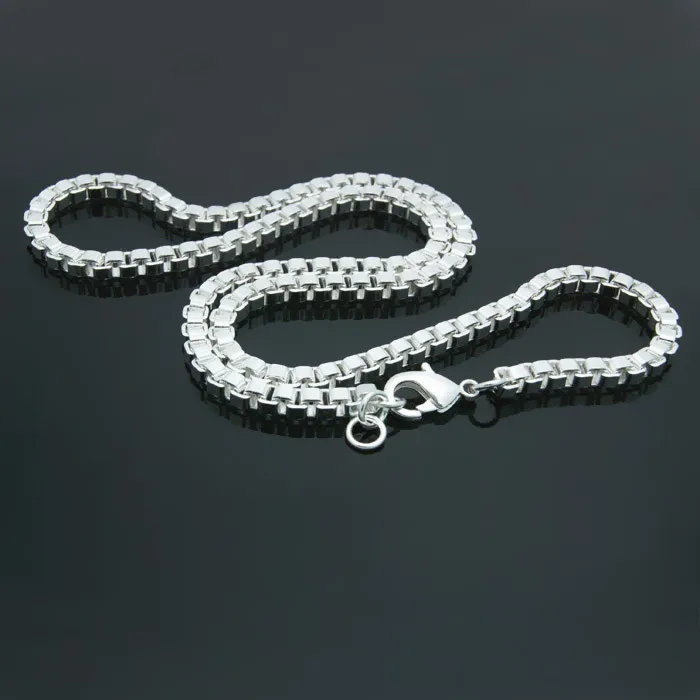 Silver pendant Classic really solid 925 sterling silver box chain necklace fashion men 6mm66cm .silver jewellery | Украшения и