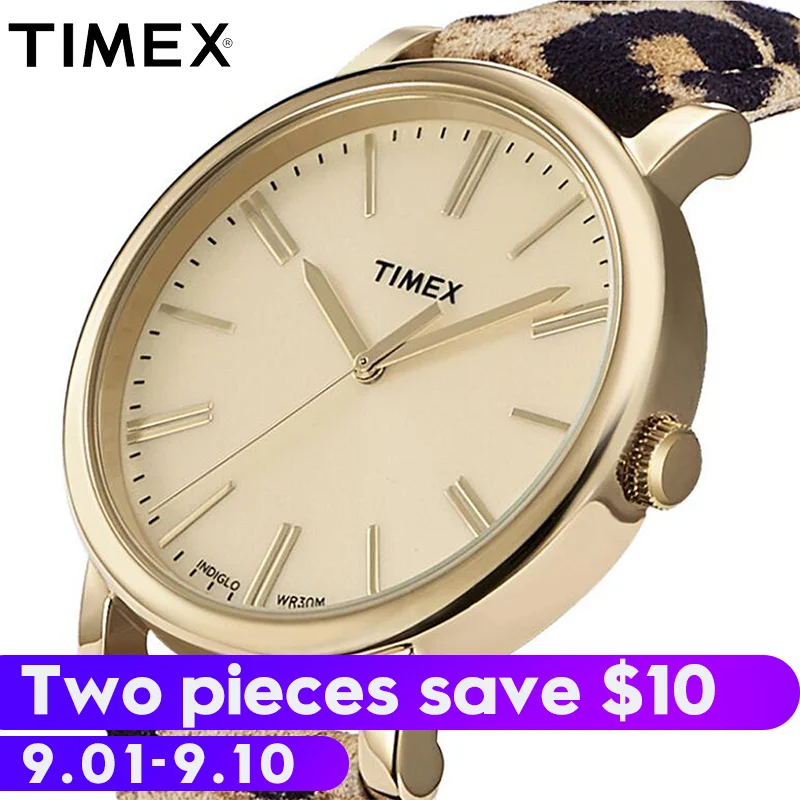 2018 реальная для Timex натуральная Для женщин часы Tw2p698 леопардовые кожаные Туфли с