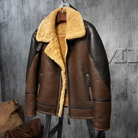 dennydora mens shearling leather jacket light brown b3 jacket mens fur coat aviation original flying jacket