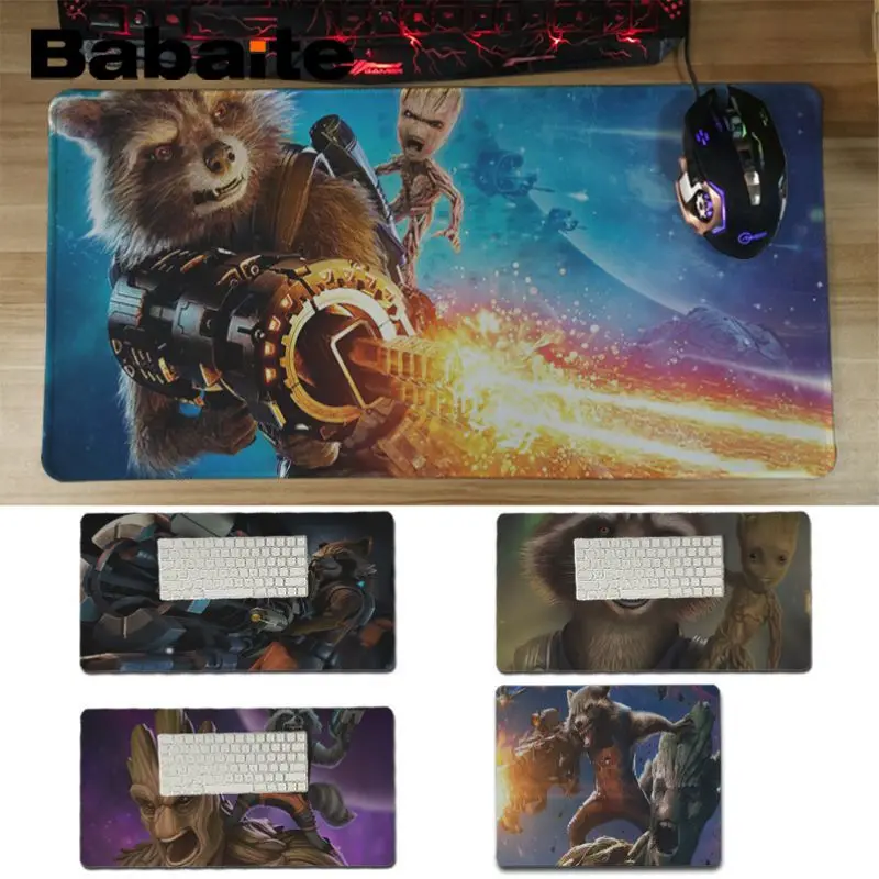 Babaite мой любимый groot ракета енот индивидуальный игровой коврик для мыши ноутбука