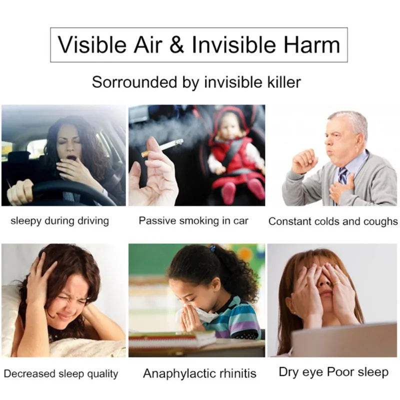 

Portable Anti Dry Cleaner Car Freshener Mini Air Humidifier Diffuser Essential Oil Mist Purifier Without Noise 5V/3.1A CZ