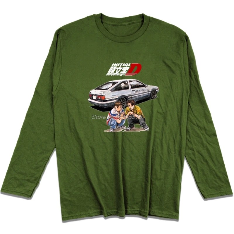 Футболка Youth Comics Initial D Мужская с длинным рукавом рубашка на заказ популярная