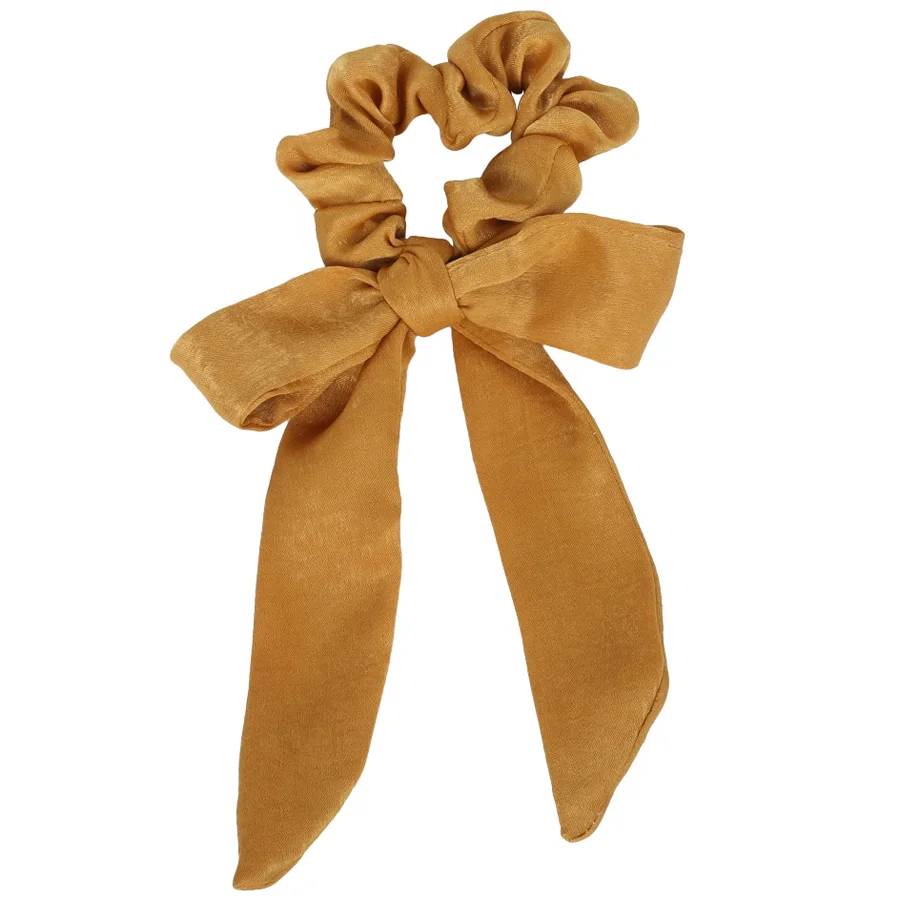 Satin Yellow Haimeikang милые бархатные резинки для волос с бантом для девочек, эластичные резинки для волос для женщин, галстуки-бабочки, держатель для конского хвоста, аксессуары - Цвет: Satin Yellow