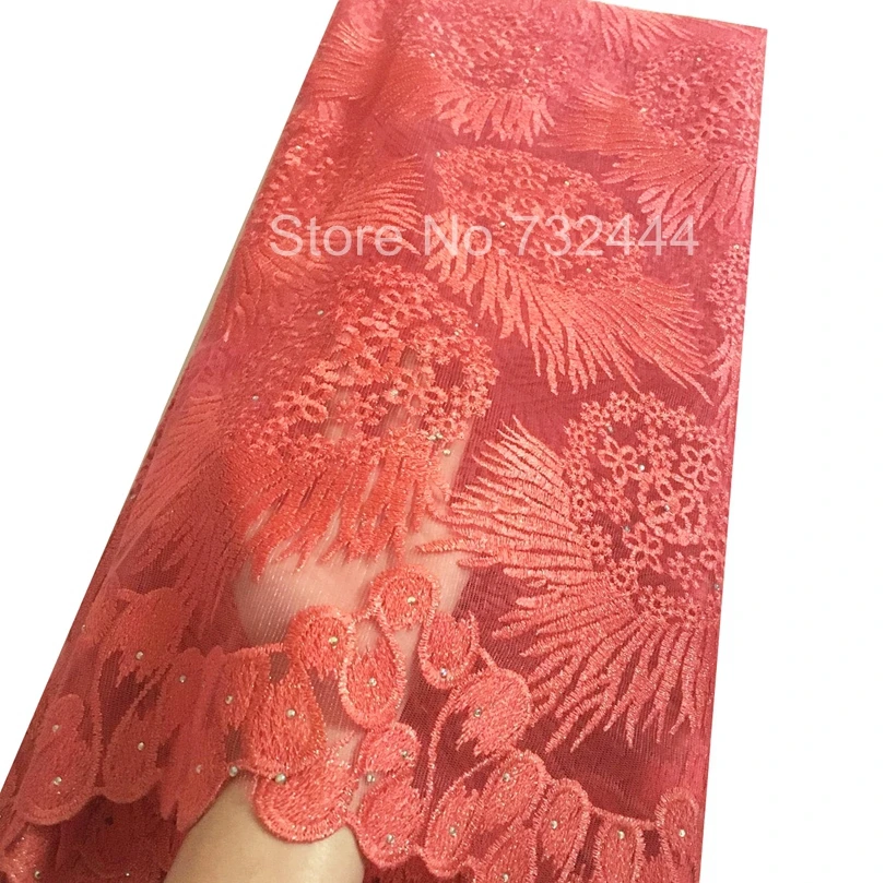 Высококачественная Модная белая кружевная ткань для свадьбы Aso ebi сетчатая