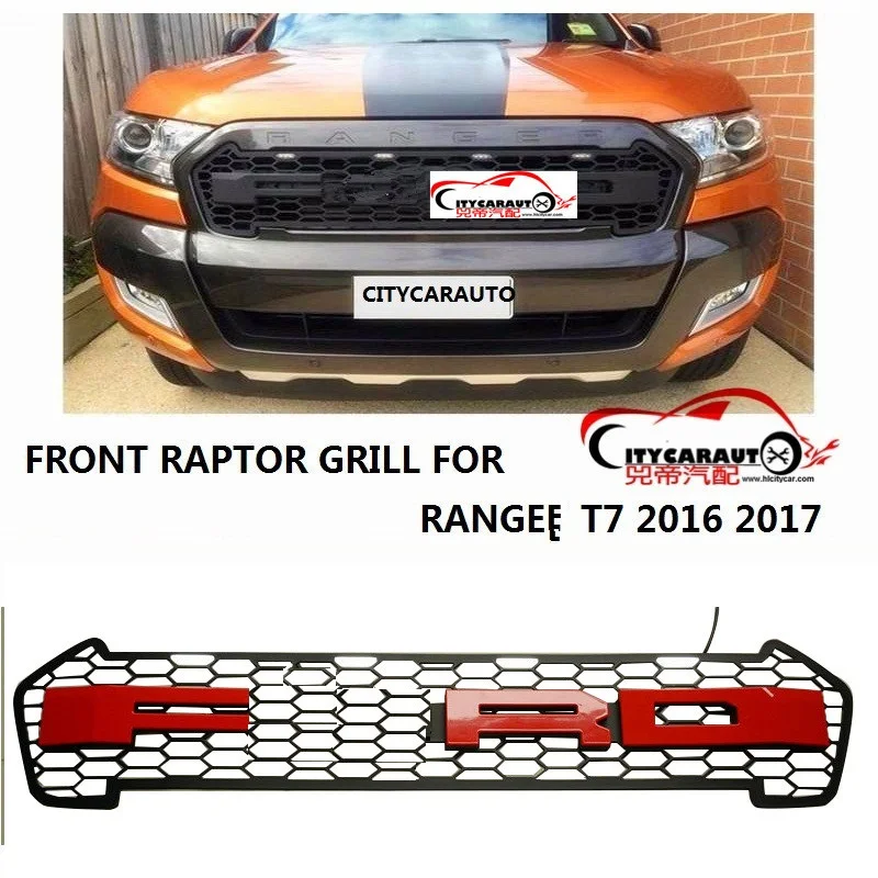 CITYCARAUTO Top quality 4 Led front Racing grill grille black trim for Ranger wildtrak T7 txl pickup CAR 2015-17 | Автомобили и