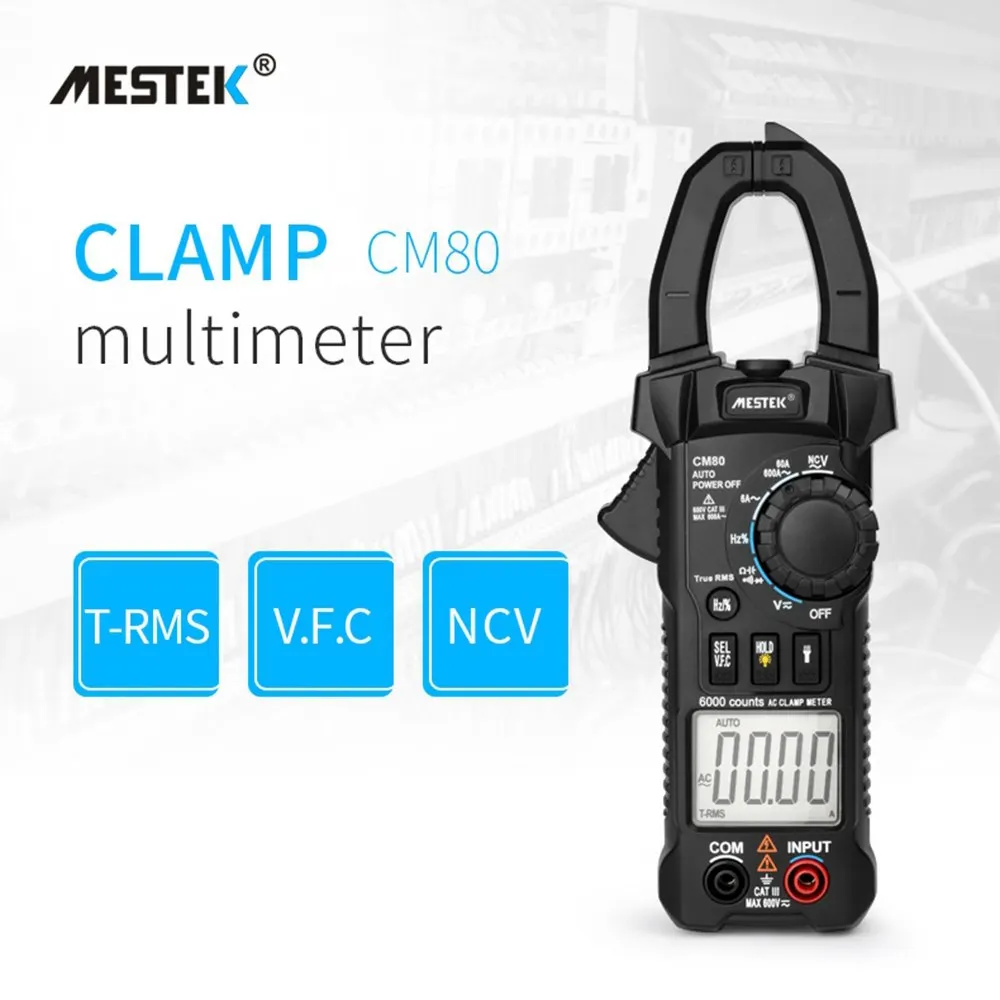 MESTEK CM80 цифровой клещи истинный RMS ЖК мультиметр напряжение тока Емкость