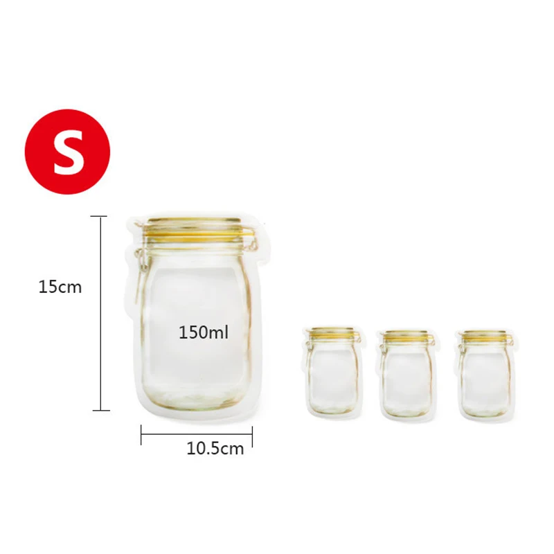 7 шт. Mason Jar с узором, сумки для хранения продуктов, набор, кухонный органайзер, детские закуски, закуски, свежие сумки, сумки для хранения продуктов - Цвет: B
