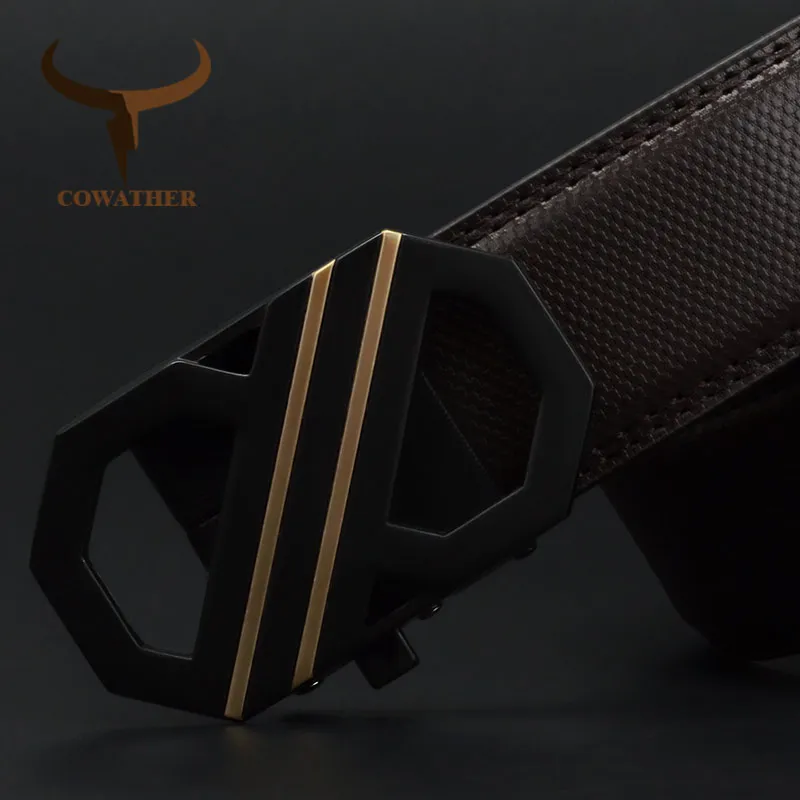 

COWATHER cow genuine leather men belt new arrival fashion alloy buckle belt for men cowhide male strap free shipping CZ150