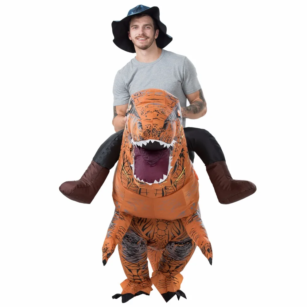 Стиль T-REX динозавр надувной костюм для карнавала день взрослых маскарадный костюм на Хэллоуин