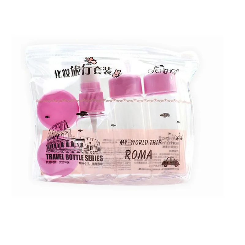 Purple Fashion Plasic Empty bottle Travel Makeup Spray Bottle cream box Portable cosmetics beauty travel set - Color: Purple