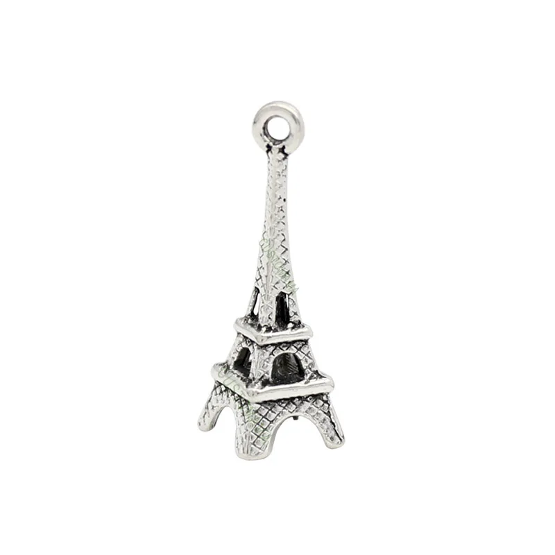 

80pcs-- Antique Tibetan Silver 3D Eiffel Tower Charms Pendant, DIY For Bracelet Necklace 26x9mm