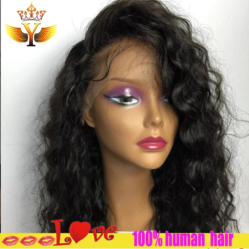 7А Девственницы Индийские Человеческих Волос Парики Glueless Полный Шнурок парики