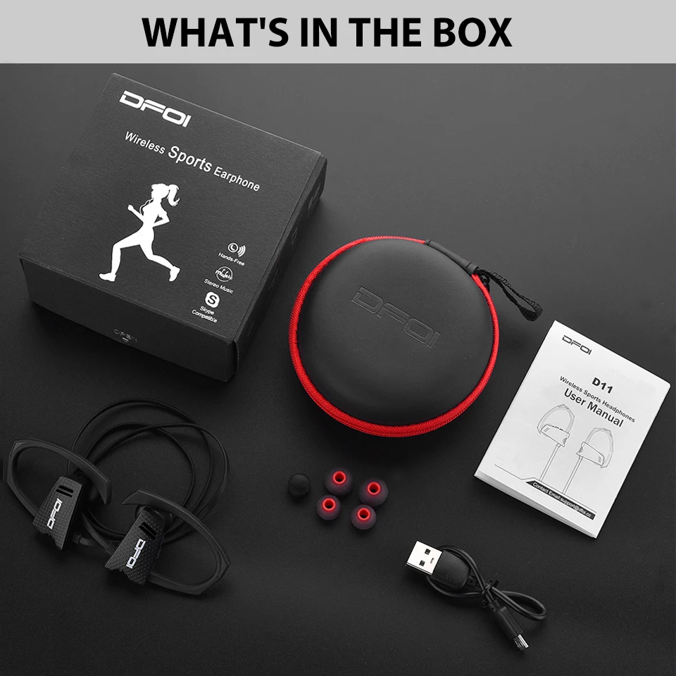 Беспроводные наушники Bluetooth водостойкие спортивные для телефона с микрофоном