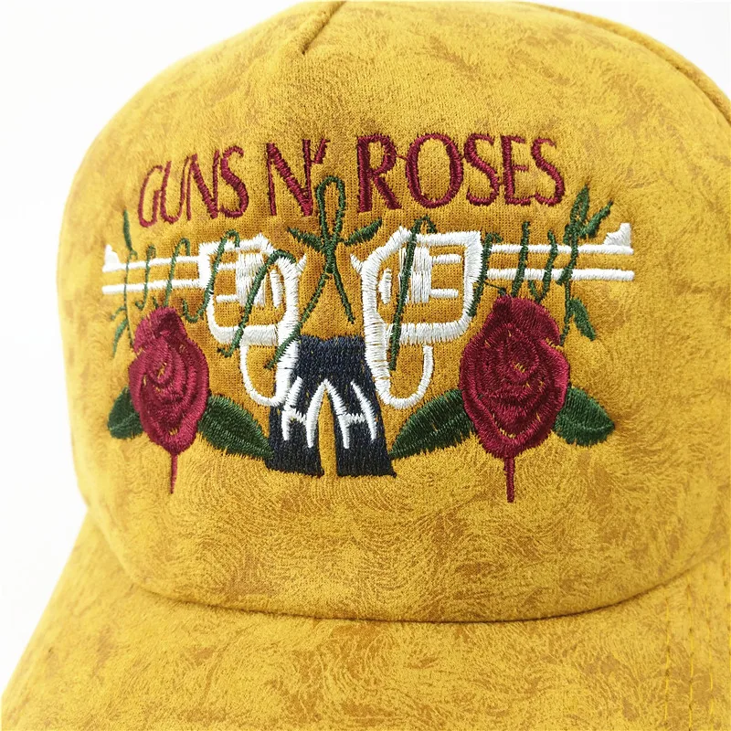 Guns N Roses Led Zeppelin вышивка демисезонная бейсболка Осенняя черная женская шапочка 2018