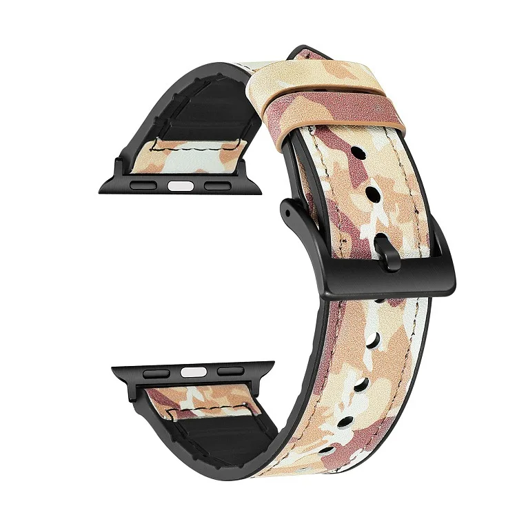 camo-brown Кожаный ремешок Mdnen для часов Apple Watch IWatch Series 1 2 3 4, ремешок 42 мм/44 мм, ремешок для наручных часов Apple Watch 4 Band - Цвет ремешка: camo-brown