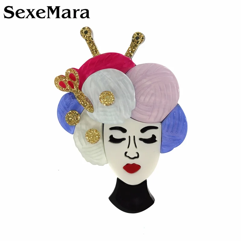 SexeMara, акриловая брошь, мультяшная девушка, Металлические Булавки, значки, броши для рюкзаков, аксессуары для одежды, модные ювелирные изделия, вечерние, подарок