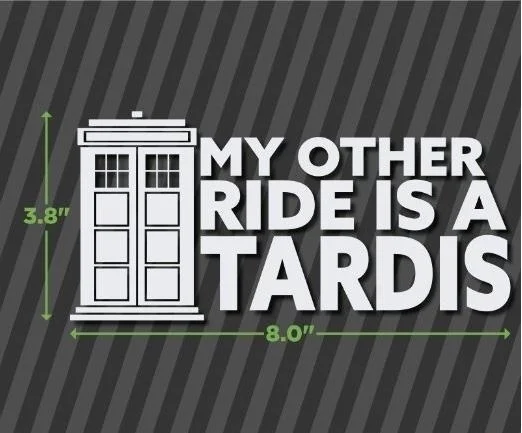 My Other Ride это ТАРДИС Виниловая наклейка стикер на бампер или окно Доктор Кто черный