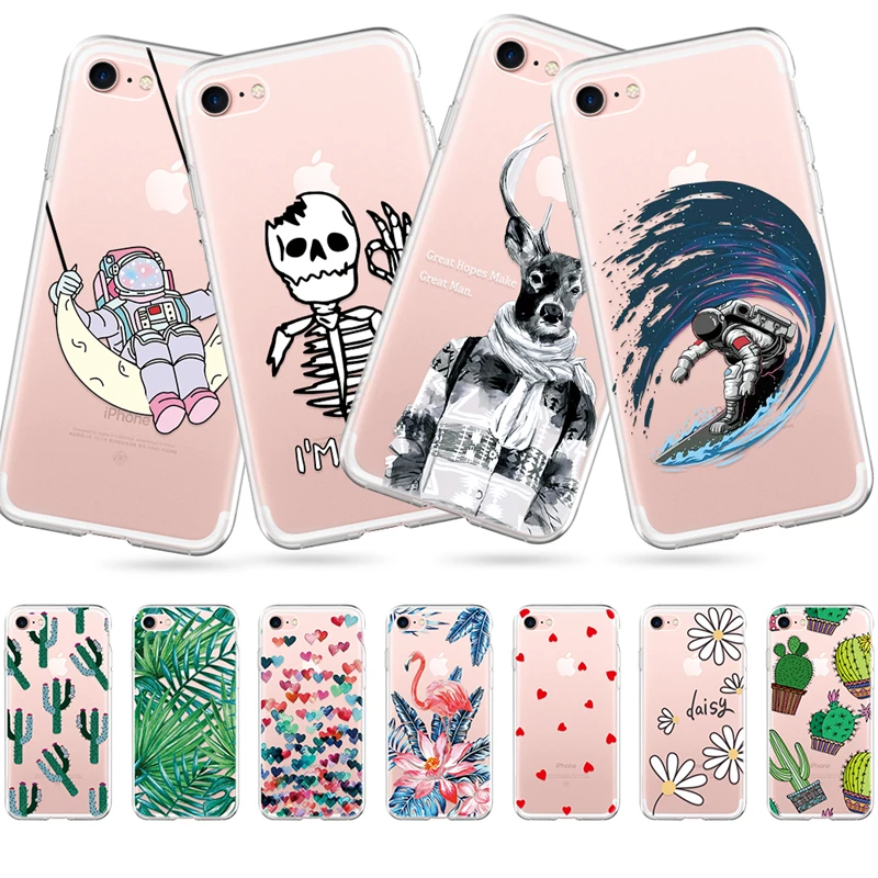 Cute Cactus Pineapple Patterned Case for IPhone X XS Max XR 7 8 6 6S Plus 10 5 S 5S SE Ultra Thin TPU Cover Phone Cases |
