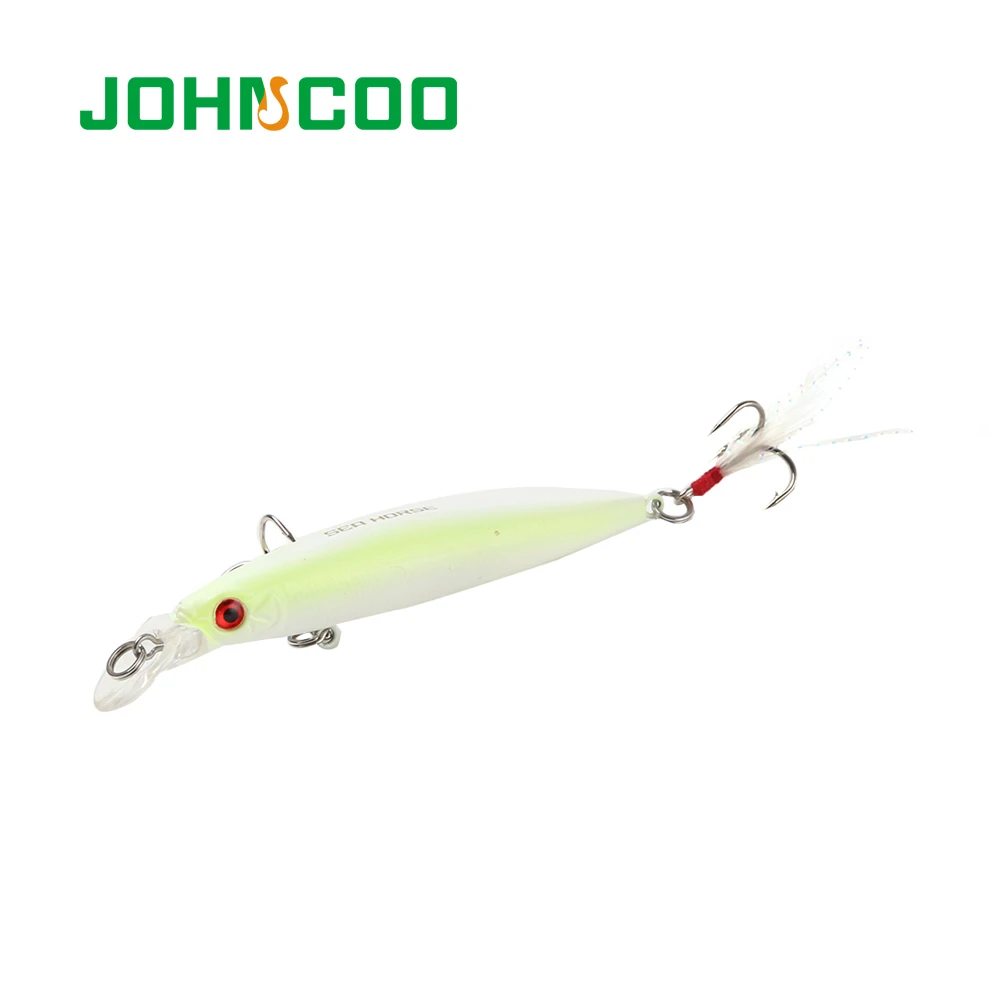 JOHNCOO 1 шт. гольян жесткий приманки с пером 10 см г искусственные воблер 6 цветов