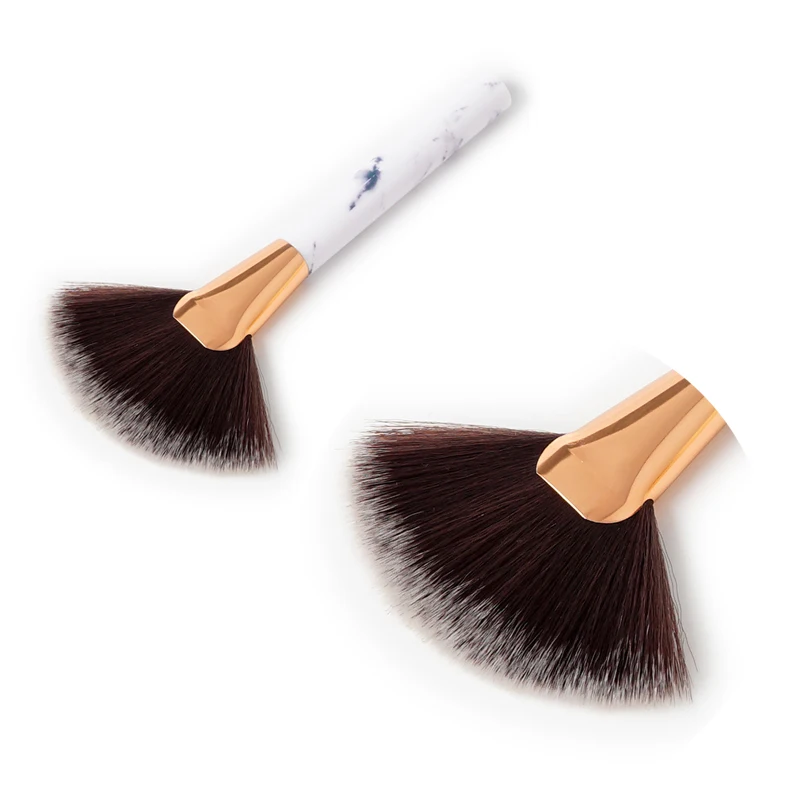 Big Fan Brush Профессиональные кисти для макияжа мрамор ручка пудра Румяна Тени для бровей, губ и глаз, макияж, кисть, косметические инструменты - Handle Color: Big Fan Brush