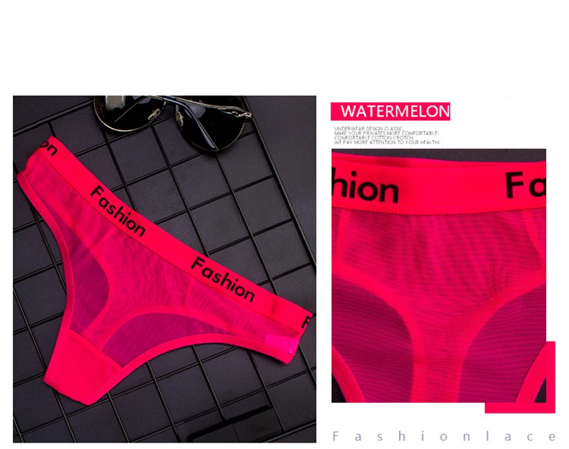 3 шт./компл. из тонкой сетки Для женщин сексуальные трусы мягкие