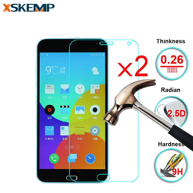 2 шт. высококачественная прозрачная пленка из закаленного стекла для Meizu MX5 MX4 MX3 MX2