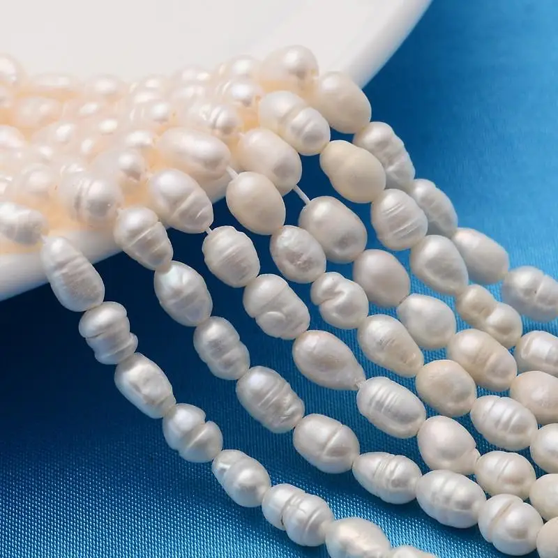 

Natural Pearl Beads Strands, Rice, Ivory, 6~8x4~5mm, Hole: 1mm; about 49pcs/strand, 13.77"~14.17"