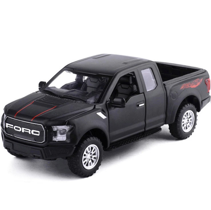 Черный 1:32 F150 pick up Truck модель автомобиля из сплава металлические Литые Игрушки транспортные средства оттягиваются мигающий Звук для детей игрушки - Цвет: Черный