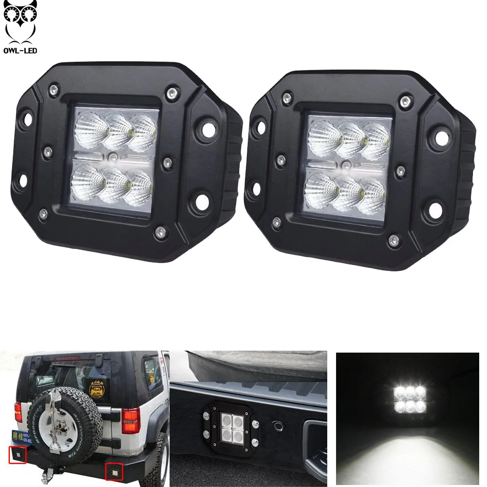2 шт 18 W место наводнение светодиодные панели заподлицо Led стручки Off Road резервного
