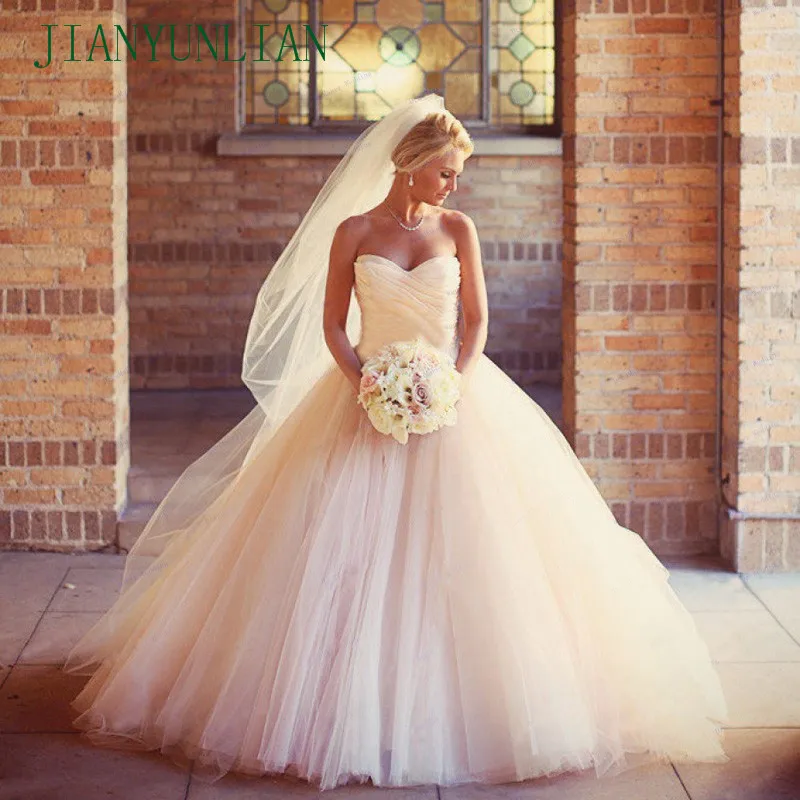 Cheap Price High Quality Luxury Puffy Sweetheart Wedding Gowns China Ball Gown Champagne Dresses 2021 | Свадьбы и торжества