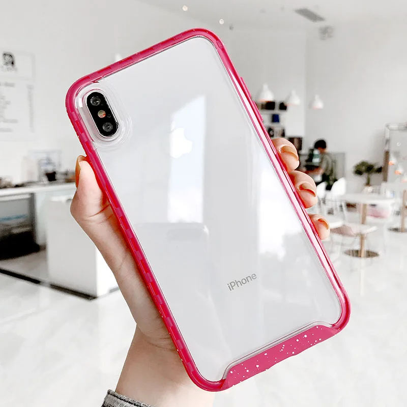 Style 5 Карамельный цвет, волнистая оправа, противоударный чехол для iphone 11 XS Max XR 6 6s 7 8 Plus, прозрачный TPU+ PC, жесткий защитный чехол для телефона - Цвет: Style 5