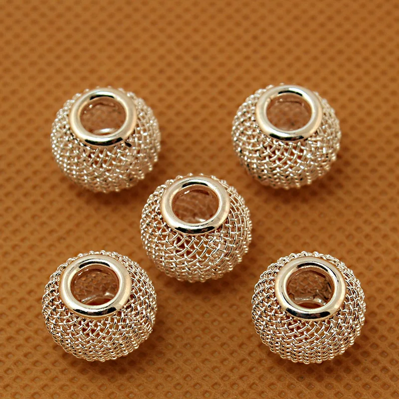 Nice Beads 10x12mm 6pcs Large Hole Mesh Net Metal Spacer For DIY Women Bracelet Jewelry Making | Украшения и аксессуары