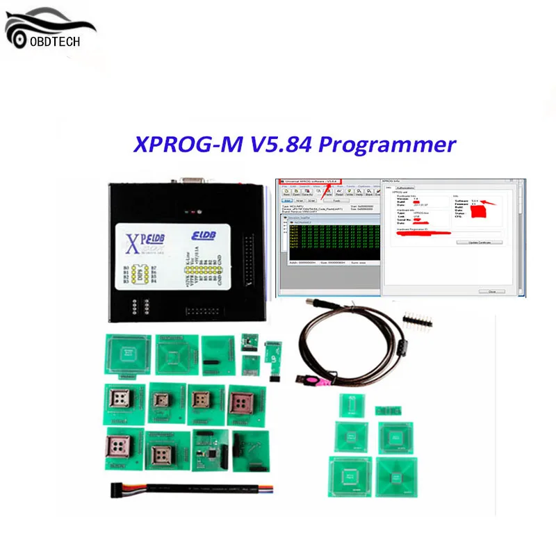 Лучшее качество Xprog 5 84 EEPROM IMMO ECU Программист Полный Адаптеры m коробка V5.8.4 Xprog5.84
