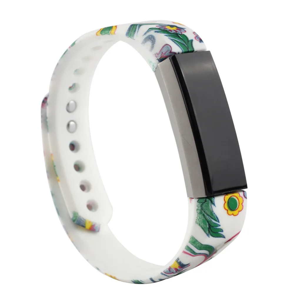 Сменный ремешок для fitbit Ace/Alta HR, силиконовый ремешок на запястье с металлической застежкой, цветочный дизайн, большой/маленький