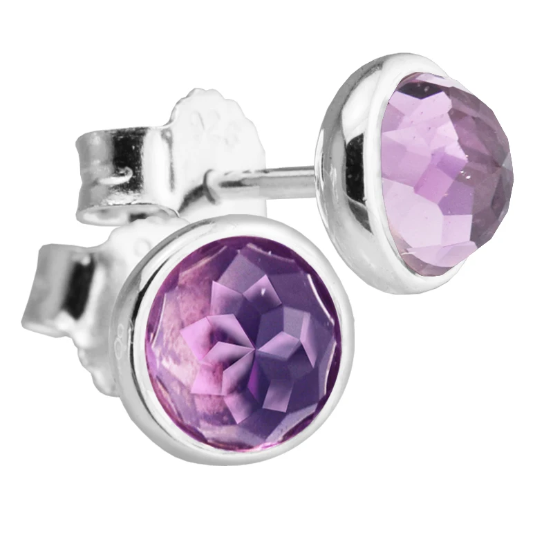 Женские серьги-гвоздики с аметистом серебро 100% пробы | Украшения и аксессуары