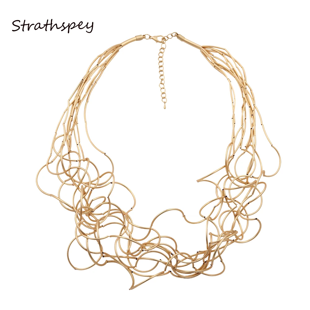 Новинка длинное ожерелье STRATHSPEY с медной трубкой неправильной формы для женщин
