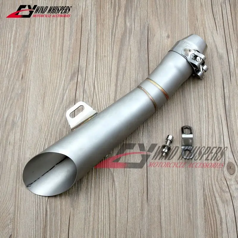 Titanium color 51 мм Универсальная выхлопная труба из нержавеющей стали для Honda CBR 125 250 Yamaha R3 R25 Kawasaki Ninja 250R 300 Suzuki GSXR 250 600 1000 - Цвет: Titanium color