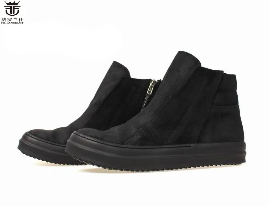 

2019 FR.LANCELOT new arrival print leather booties genuine leather chelsea boots print ankle boots men fashion autumn boots