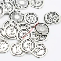 26pcs antique silver plated alphabet charms pendants for jewelry making diy handmade craft 18x19mm