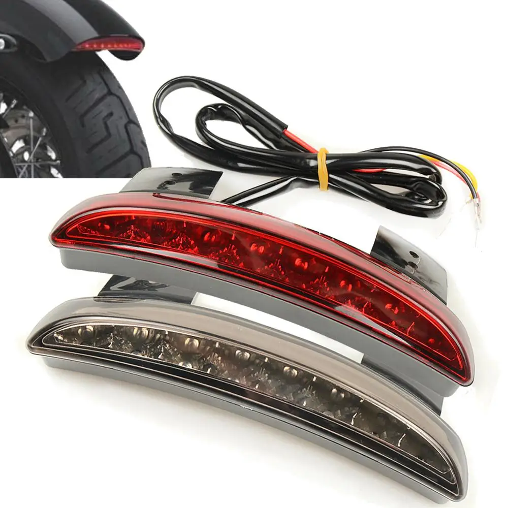

1pcs Motorcycle Rear Fender Edge LED Tail Lights Warning Stop Light Smoke/Red Lens For Iron 883 XL883N XL1200N Cafe Racer