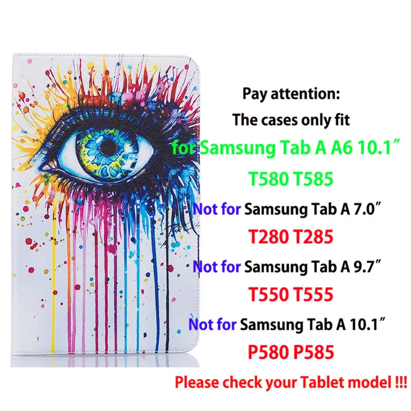 Модный чехол с рисунком для samsung Galaxy Tab A, A6, 10,1,, T580, T585, T580N, чехол, подставка для планшета, кожаный чехол+ стилус+ пленка - Цвет: L005