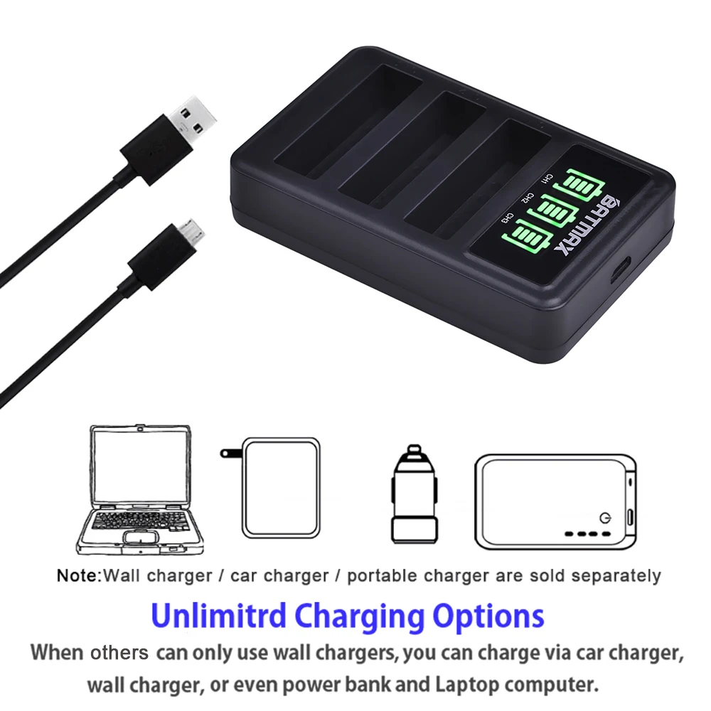 Batmax 4 шт. 1450 мАч оригинальный аккумулятор Mijia + светодиодные 3 слота USB зарядное