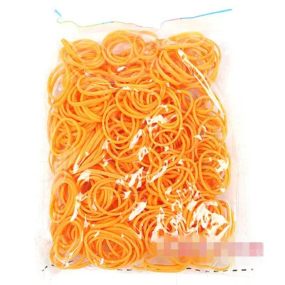 orange 600pcs Радужные полосы чистый цвет ткацкий станок группа дополнение мешок тканый браслет резинка Детский Набор для творчества ручная работа аксессуары - Цвет: orange 600pcs