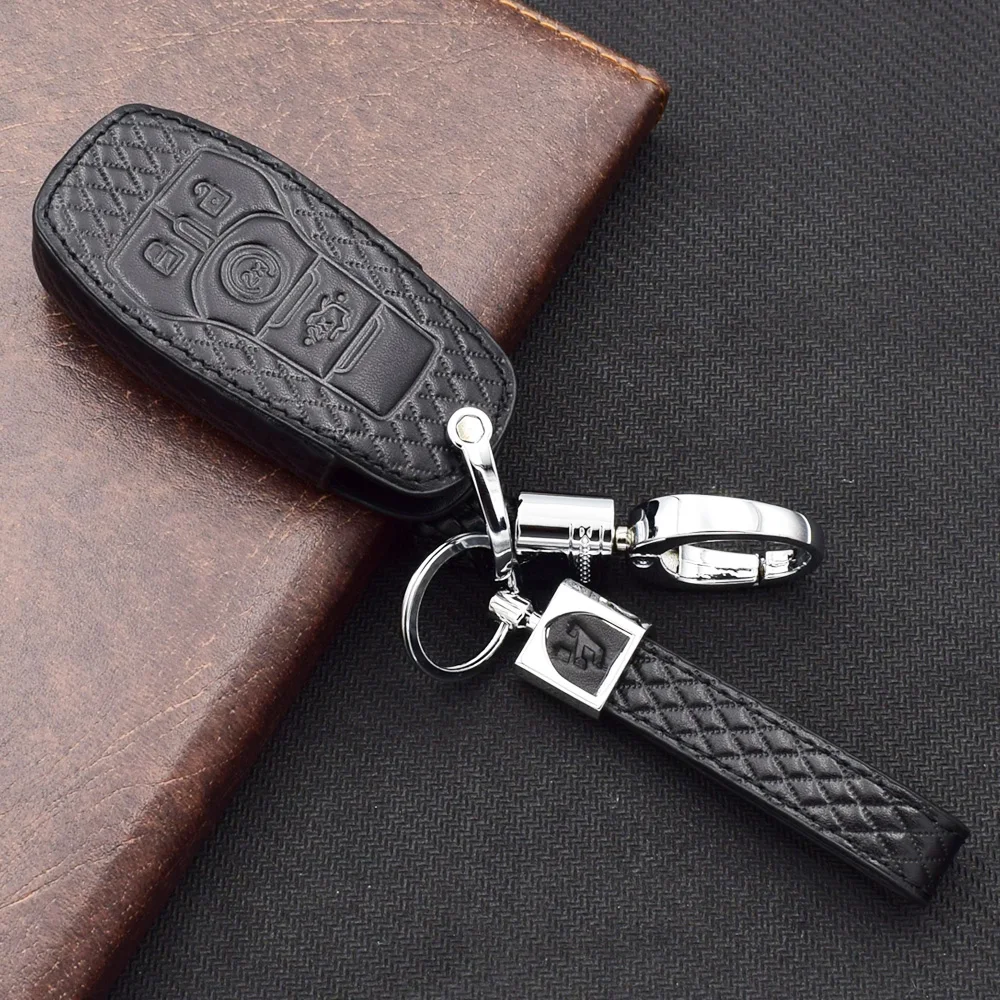 Чехол для ключей из натуральной кожи с микрофиброй Ford Explorer aurus Mondeo Smart Remote Fob Protector