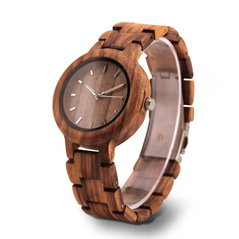 Часы с деревянным ремешком женские Роскошные Кварцевые наручные