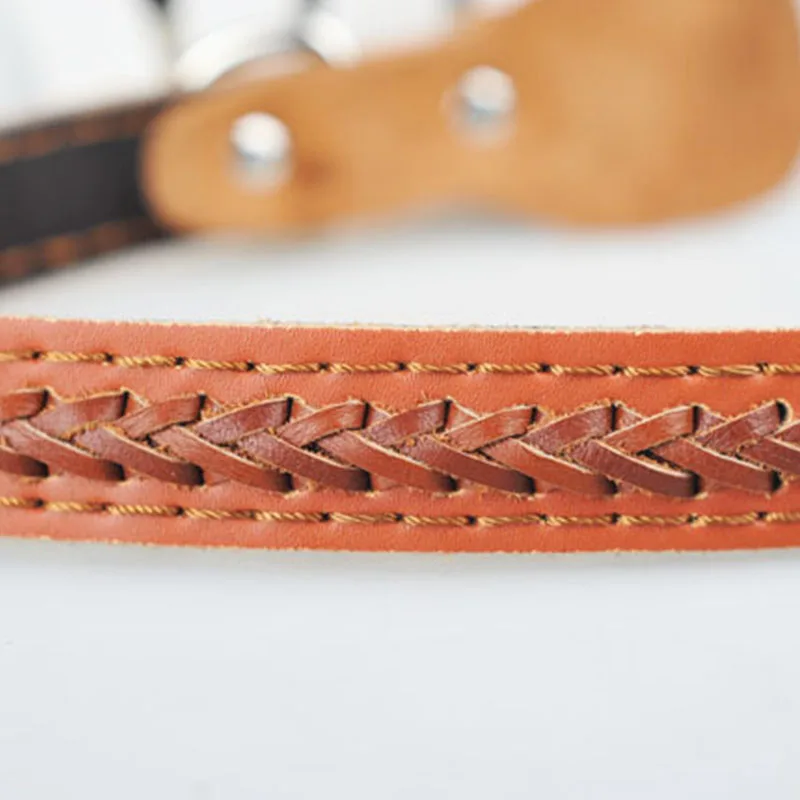 Натуральная Воловья кожа маленький большой ошейник собачий для золотистого